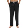 imageWiWi Mens Pajama Pants  Viscose from Bamboo Soft Sleep Pants Comfy Drawstring Lounge Bottom with Pockets Sweatpants SXXLBlack