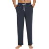 imageWiWi Mens Pajama Pants  Viscose from Bamboo Soft Sleep Pants Comfy Drawstring Lounge Bottom with Pockets Sweatpants SXXLMidnight Blue