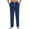 imageWiWi Mens Pajama Pants  Viscose from Bamboo Soft Sleep Pants Comfy Drawstring Lounge Bottom with Pockets Sweatpants SXXLNautical Blue