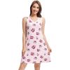 imageWiWi Nightgown for Women Cooling Sleeveless Sleepwear V Neck Sleep Shirt Plus Size Tank Pajamas Dress S4XA Coffee Cup
