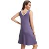 imageWiWi Nightgown for Women Cooling Sleeveless Sleepwear V Neck Sleep Shirt Plus Size Tank Pajamas Dress S4XA Lavender