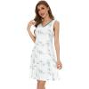 imageWiWi Nightgown for Women Cooling Sleeveless Sleepwear V Neck Sleep Shirt Plus Size Tank Pajamas Dress S4XA Leaf