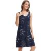 imageWiWi Nightgown for Women Cooling Sleeveless Sleepwear V Neck Sleep Shirt Plus Size Tank Pajamas Dress S4XA Navy Stars