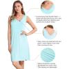 imageWiWi Nightgown for Women Cooling Sleeveless Sleepwear V Neck Sleep Shirt Plus Size Tank Pajamas Dress S4XAaqua