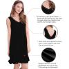 imageWiWi Nightgown for Women Cooling Sleeveless Sleepwear V Neck Sleep Shirt Plus Size Tank Pajamas Dress S4XAblack
