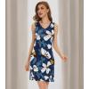 imageWiWi Nightgown for Women Cooling Sleeveless Sleepwear V Neck Sleep Shirt Plus Size Tank Pajamas Dress S4XAblueFloral