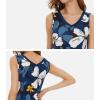 imageWiWi Nightgown for Women Cooling Sleeveless Sleepwear V Neck Sleep Shirt Plus Size Tank Pajamas Dress S4XAblueFloral
