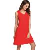 imageWiWi Nightgown for Women Cooling Sleeveless Sleepwear V Neck Sleep Shirt Plus Size Tank Pajamas Dress S4XAbright Red