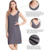 imageWiWi Nightgown for Women Cooling Sleeveless Sleepwear V Neck Sleep Shirt Plus Size Tank Pajamas Dress S4XAdark Grey