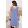 imageWiWi Nightgown for Women Cooling Sleeveless Sleepwear V Neck Sleep Shirt Plus Size Tank Pajamas Dress S4XAfog Blue