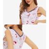 imageWiWi Nightgown for Women Cooling Sleeveless Sleepwear V Neck Sleep Shirt Plus Size Tank Pajamas Dress S4XAgreyPeony