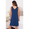 imageWiWi Nightgown for Women Cooling Sleeveless Sleepwear V Neck Sleep Shirt Plus Size Tank Pajamas Dress S4XAink Blue