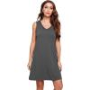 imageWiWi Nightgown for Women Cooling Sleeveless Sleepwear V Neck Sleep Shirt Plus Size Tank Pajamas Dress S4XAiron Grey