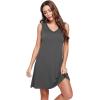 imageWiWi Nightgown for Women Cooling Sleeveless Sleepwear V Neck Sleep Shirt Plus Size Tank Pajamas Dress S4XAiron Grey