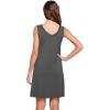 imageWiWi Nightgown for Women Cooling Sleeveless Sleepwear V Neck Sleep Shirt Plus Size Tank Pajamas Dress S4XAiron Grey