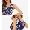 imageWiWi Nightgown for Women Cooling Sleeveless Sleepwear V Neck Sleep Shirt Plus Size Tank Pajamas Dress S4XAnavyPeony