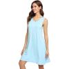 imageWiWi Nightgown for Women Cooling Sleeveless Sleepwear V Neck Sleep Shirt Plus Size Tank Pajamas Dress S4XApale Blue