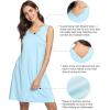 imageWiWi Nightgown for Women Cooling Sleeveless Sleepwear V Neck Sleep Shirt Plus Size Tank Pajamas Dress S4XApale Blue