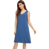 imageWiWi Nightgown for Women Cooling Sleeveless Sleepwear V Neck Sleep Shirt Plus Size Tank Pajamas Dress S4XAprussian Blue