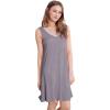 imageWiWi Nightgown for Women Cooling Sleeveless Sleepwear V Neck Sleep Shirt Plus Size Tank Pajamas Dress S4XApurplish Grey