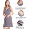 imageWiWi Nightgown for Women Cooling Sleeveless Sleepwear V Neck Sleep Shirt Plus Size Tank Pajamas Dress S4XApurplish Grey