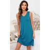 imageWiWi Nightgown for Women Cooling Sleeveless Sleepwear V Neck Sleep Shirt Plus Size Tank Pajamas Dress S4XAteal Blue