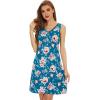 imageWiWi Nightgown for Women Cooling Sleeveless Sleepwear V Neck Sleep Shirt Plus Size Tank Pajamas Dress S4XAteal BluePeony