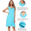 imageWiWi Nightgown for Women Cooling Sleeveless Sleepwear V Neck Sleep Shirt Plus Size Tank Pajamas Dress S4XAturquoise
