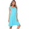 imageWiWi Nightgown for Women Cooling Sleeveless Sleepwear V Neck Sleep Shirt Plus Size Tank Pajamas Dress S4XAturquoise