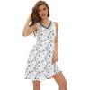 imageWiWi Nightgown for Women Cooling Sleeveless Sleepwear V Neck Sleep Shirt Plus Size Tank Pajamas Dress S4XAwhiteGreen Dots