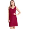 imageWiWi Nightgown for Women Cooling Sleeveless Sleepwear V Neck Sleep Shirt Plus Size Tank Pajamas Dress S4XAwine