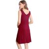 imageWiWi Nightgown for Women Cooling Sleeveless Sleepwear V Neck Sleep Shirt Plus Size Tank Pajamas Dress S4XAwine