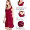 imageWiWi Nightgown for Women Cooling Sleeveless Sleepwear V Neck Sleep Shirt Plus Size Tank Pajamas Dress S4XAwine