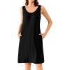 imageWiWi Nightgown for Women Cooling Sleeveless Sleepwear V Neck Sleep Shirt Plus Size Tank Pajamas Dress S4XCblack