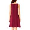 imageWiWi Nightgown for Women Cooling Sleeveless Sleepwear V Neck Sleep Shirt Plus Size Tank Pajamas Dress S4XCwine
