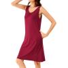 imageWiWi Nightgown for Women Cooling Sleeveless Sleepwear V Neck Sleep Shirt Plus Size Tank Pajamas Dress S4XCwine