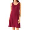 imageWiWi Nightgown for Women Cooling Sleeveless Sleepwear V Neck Sleep Shirt Plus Size Tank Pajamas Dress S4XCwine
