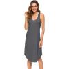 imageWiWi Soft Nightgowns for Women Sleeveless Racerback Nightgown Plus Size Pajamas Sleepshirts S4XAiron Grey