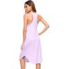 imageWiWi Soft Nightgowns for Women Sleeveless Racerback Nightgown Plus Size Pajamas Sleepshirts S4XAlight Purple