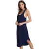 imageWiWi Soft Nightgowns for Women Sleeveless Racerback Nightgown Plus Size Pajamas Sleepshirts S4XAnavy