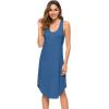 imageWiWi Soft Nightgowns for Women Sleeveless Racerback Nightgown Plus Size Pajamas Sleepshirts S4XAprussian Blue