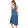 imageWiWi Soft Nightgowns for Women Sleeveless Racerback Nightgown Plus Size Pajamas Sleepshirts S4XAprussian Blue