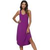 imageWiWi Soft Nightgowns for Women Sleeveless Racerback Nightgown Plus Size Pajamas Sleepshirts S4XApurple