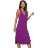 imageWiWi Soft Nightgowns for Women Sleeveless Racerback Nightgown Plus Size Pajamas Sleepshirts S4XApurple