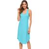 imageWiWi Soft Nightgowns for Women Sleeveless Racerback Nightgown Plus Size Pajamas Sleepshirts S4XAturquoise