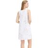 imageWiWi Soft Nightgowns for Women Sleeveless Racerback Nightgown Plus Size Pajamas Sleepshirts S4XCwhite Stars