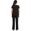 imageWiWi Viscose from Bamboo Pajama Sets for Women Soft Pjs Loungewear Short Sleeve Top with Pants Sleepwear Pajamas SXXLAblack