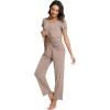 imageWiWi Viscose from Bamboo Pajama Sets for Women Soft Pjs Loungewear Short Sleeve Top with Pants Sleepwear Pajamas SXXLAcamel