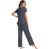 imageWiWi Viscose from Bamboo Pajama Sets for Women Soft Pjs Loungewear Short Sleeve Top with Pants Sleepwear Pajamas SXXLAcharcoal