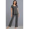 imageWiWi Viscose from Bamboo Pajama Sets for Women Soft Pjs Loungewear Short Sleeve Top with Pants Sleepwear Pajamas SXXLAcharcoal Heather